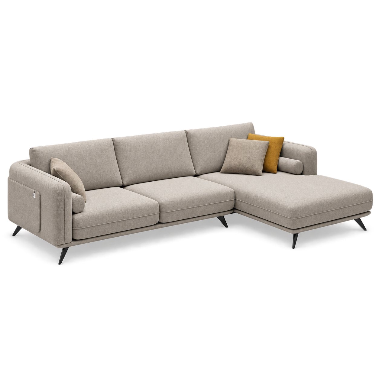 Milano Contemporary L-Shaped Chaise Sofa