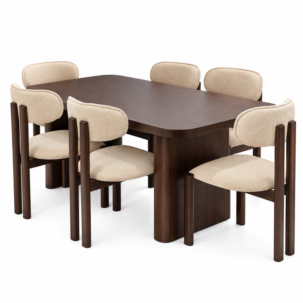 Elora 6-Seater Contemporary Dining Table Set