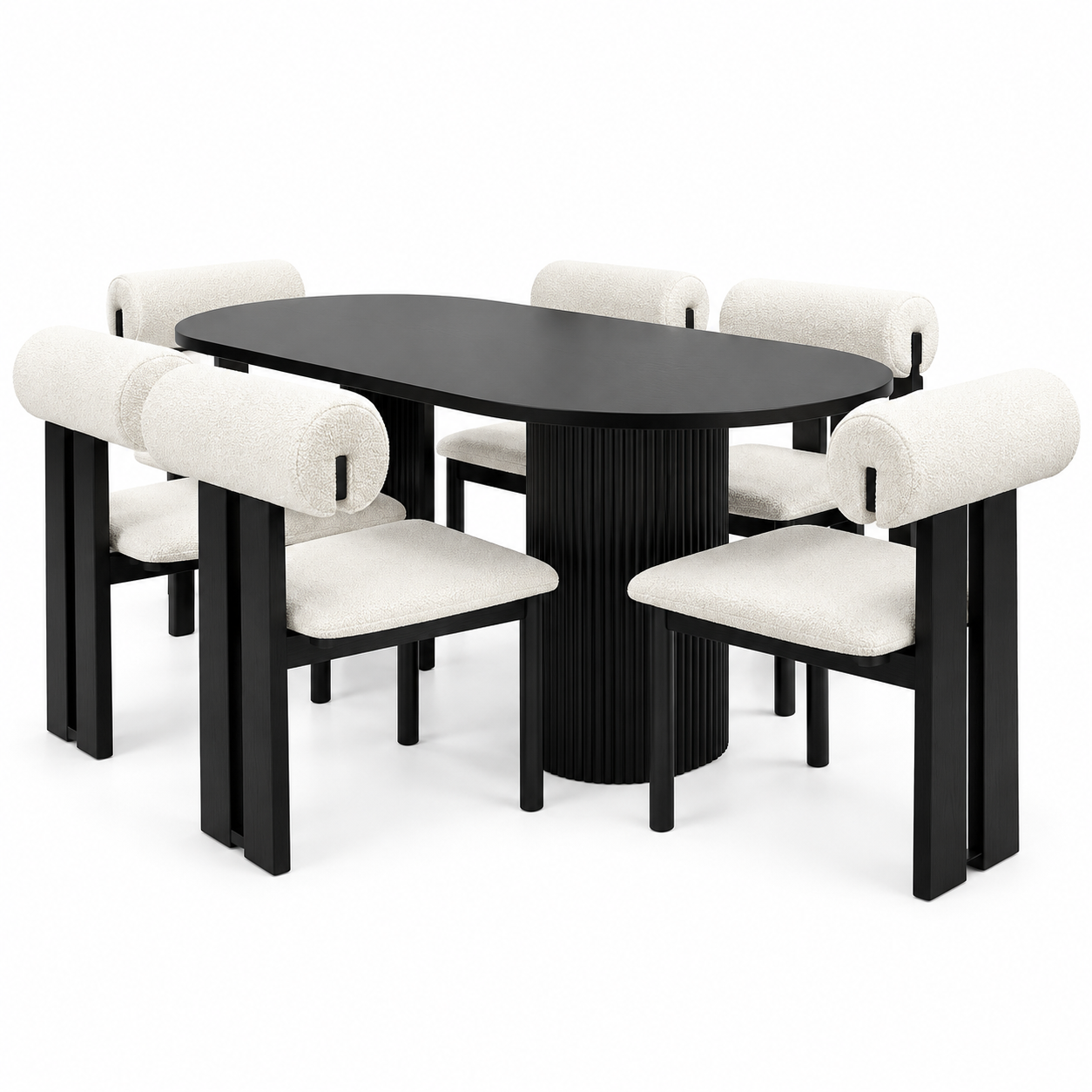 Monarch 6-Seater Oval Dining Table Set