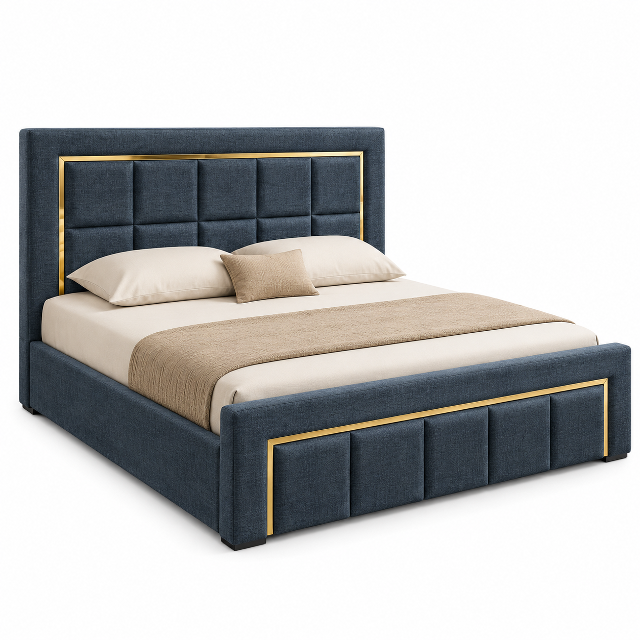 Regal Noir Upholstered King Bed