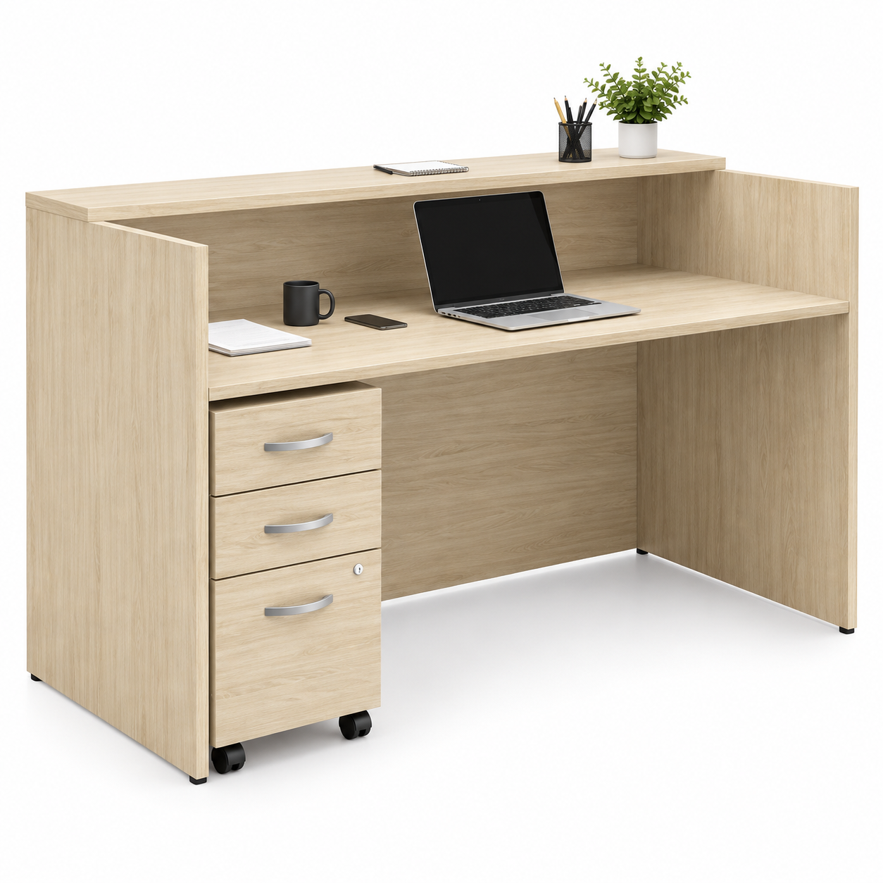 Linea Reception Workstation with Mobile Storage