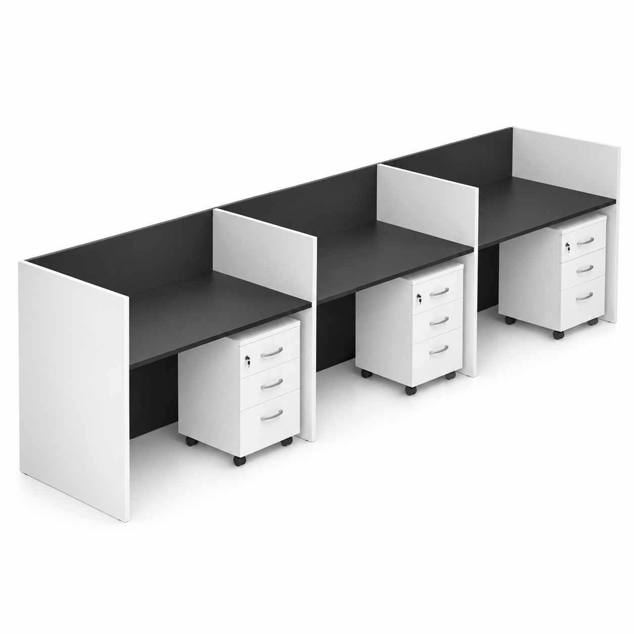 TrioLine 3-Seater Modular Office Workstation