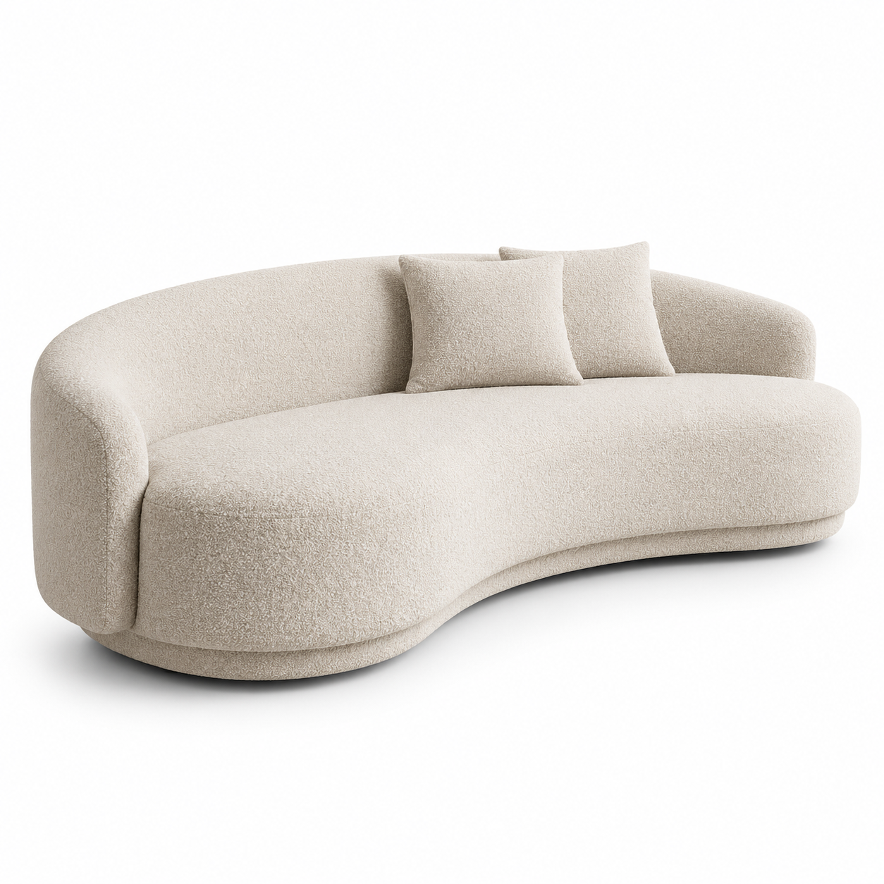 Serena Curved Bouclé 3-Seater Sofa